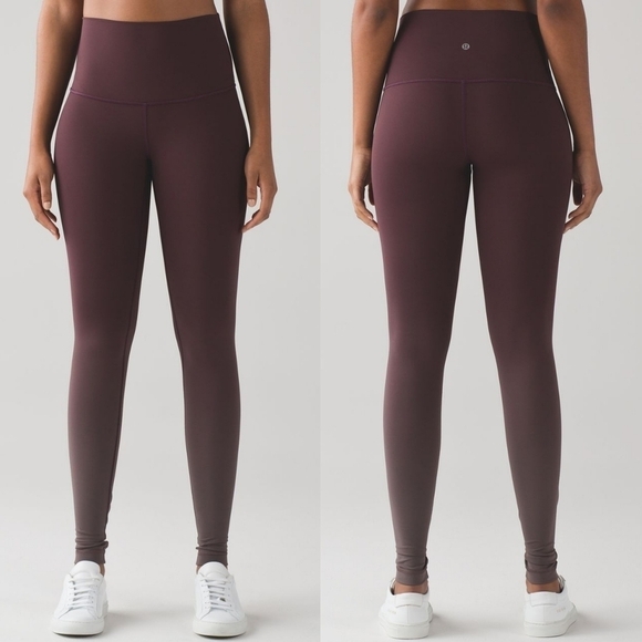 Lululemon Wunder Under Pant Hi-Rise Ombre Black Cherry Purple Burgundy Size 6 - Picture 1 of 8